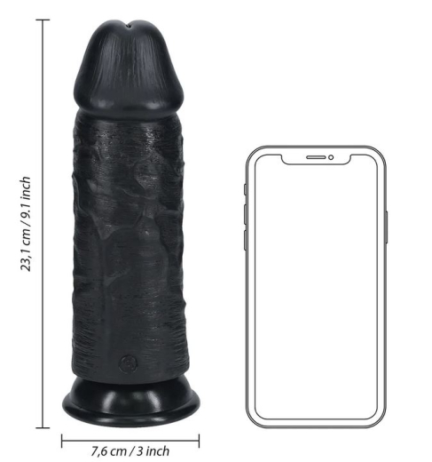 Dildo m. Saugfuss Extra Thick Straight 9-Inch schwarz 21.1cm x 7.6cm einführbar mit Äderung PVC günstig kaufen