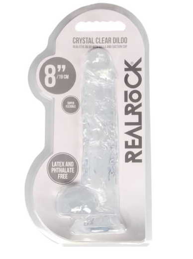 Godemiché avec ventouse Realistic Cock 8-Inch transparent 16cm x 4cm insérable TPE réaliste de REALROCK acheter