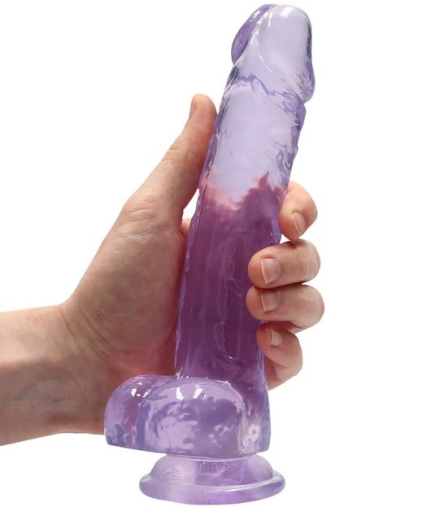 Dildo m. Saugfuss Realistic Cock 8-Inch violett mit Hodensack 16cm x 4cm TPE von REALROCK kaufen
