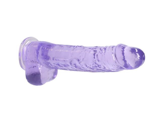 Gode avec ventouse Realistic Cock 9-Inch violet avec scrotum 19cm x 4.5cm TPE de REALROCK à bas prix