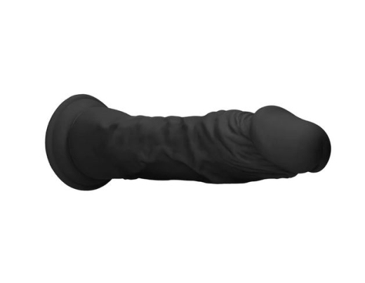 Dildo w. Suction Cup Realistic Dong 10-Inch black ultra-lifelike TPE w. Veins by REALROCK buy cheap