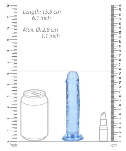 Dildo m. Saugfuss Realistic Dong 6-Inch blau 2.8cm Durchmesser weiches TPE Strap-On Harness kompatibel kaufen