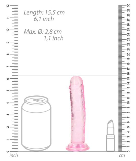 Dildo m. Saugfuss Realistic Dong 6-Inch pink 2.8cm Durchmesser Harness kompatibel von REALROCK günstig kaufen