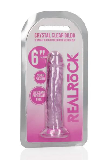 Dildo m. Saugfuss Realistic Dong 6-Inch pink TPE Strap-On Harness kompatibel von REALROCK günstig kaufen