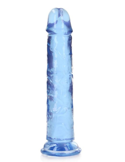 Dildo w. Suction Cup Realistic Dong 7-Inch blue ultra-soft & lifelike TPE 18cm x 3.8cm insertable Strap-On compatible buy