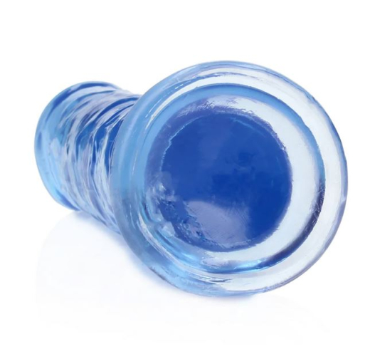 Dildo w. Suction Cup Realistic Dong 7-Inch blue 18cm x 3.8cm insertable w. Veins Strap-On compatible by REALROCK buy