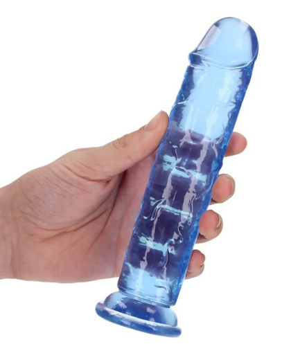 Dildo w. Suction Cup Realistic Dong 7-Inch blue lifelike TPE 3.8cm Diameter Strap-On compatible by REALROCK buy