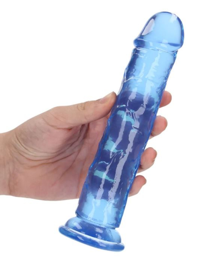 Dildo m. Saugfuss Realistic Dong 8-Inch blau 20cm x 4cm einführbar TPE Strap-On Harness kompatibel günstig kaufen