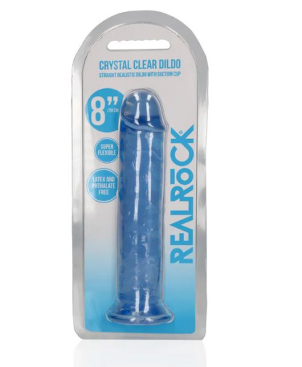 Dildo m. Saugfuss Realistic Dong 8-Inch blau 20cm x 4cm lebensechtes TPE Strap-On Harness kompatibel kaufen