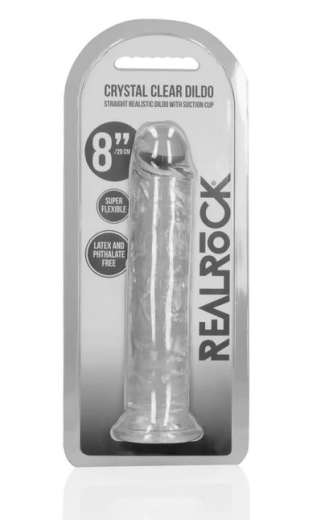 Dildo m. Saugfuss Realistic Dong 8-Inch transparent 20cm x 4cm Strap-On Harness kompatibel von REALROCK kaufen