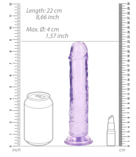 Dildo m. Saugfuss Realistic Dong 8-Inch violett 20cm x 4cm lebensechtes TPE Strap-On Harness kompatibel kaufen