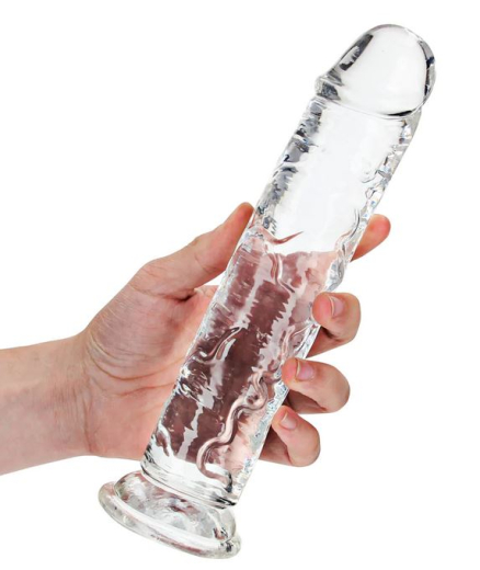 Dildo m. Saugfuss Realistic Dong 9-Inch transparent 23cm x 4.5cm lebensechtes TPE Harness kompatibel günstig kaufen
