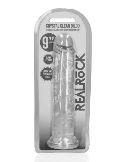 Dildo m. Saugfuss Realistic Dong 9-Inch transparent TPE Strap-On Harness kompatibel von REALROCK günstig kaufen