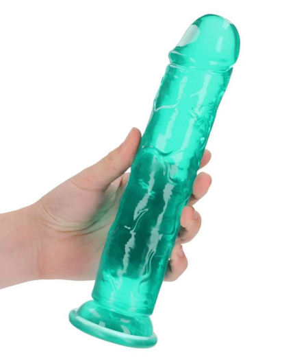 Dildo w. Suction Cup Realistic Dong 9-Inch turquoise lifelike TPE 23cm x 4.5cm Strap-On compatible by REALROCK buy