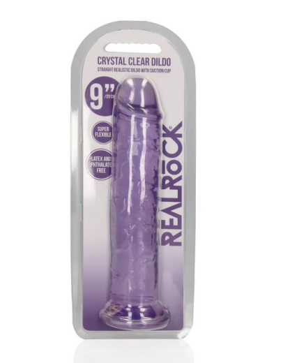 Dildo m. Saugfuss Realistic Dong 9-Inch violett 23cm x 4.5cm einführbar TPE Harness kompatibel von REALROCK kaufen