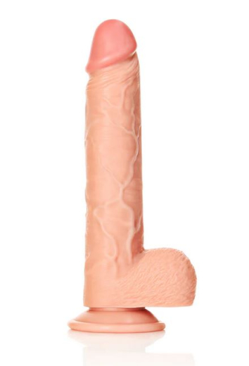 Dildo m. Saugfuss Straight 11-Inch haut 23cm x 5.7cm geädert mit Hodensack dauerhaftes PVC-Material kaufen