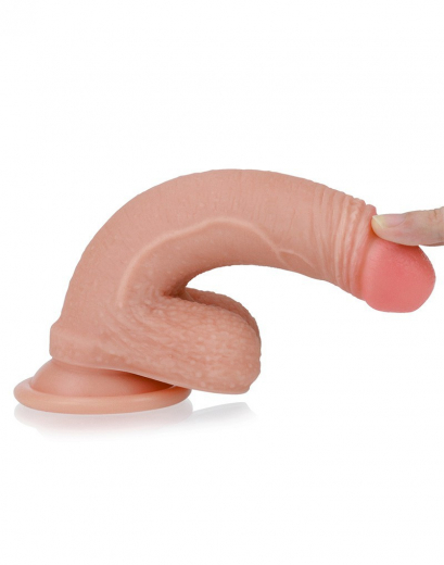 Dildo w. Suction Base Nature Cock Dual Layer 7-Inch Silicone
