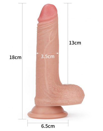 Dildo w. Suction Base Nature Cock Dual Layer 7-Inch Silicone