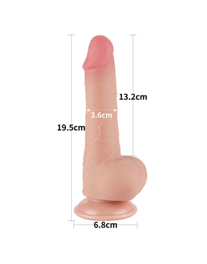 Dildo Sliding Skin 7.5-Inch w. screwed Suction Base black