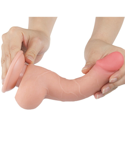 Dildo Sliding Skin 7.5-Inch w. screwed Suction Base black