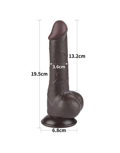 Dildo Sliding Skin 7.5-Inch w. screwed Suction Base brown