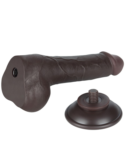Dildo Sliding Skin 7.5-Inch w. screwed Suction Base brown