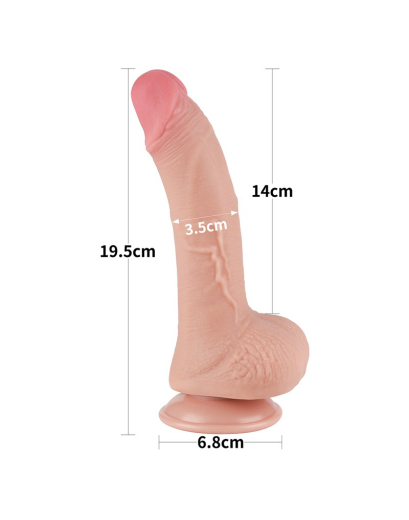 Dildo Sliding Skin 7.5-Inch w. screwed Suction Base