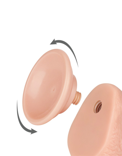 Dildo Sliding Skin 7.5-Inch w. screwed Suction Base