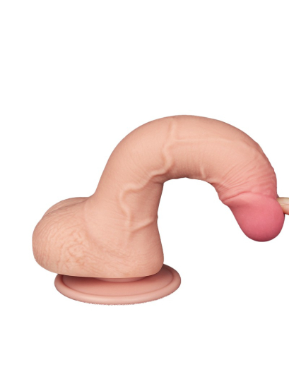 Dildo Sliding Skin 7.5-Inch w. screwed Suction Base