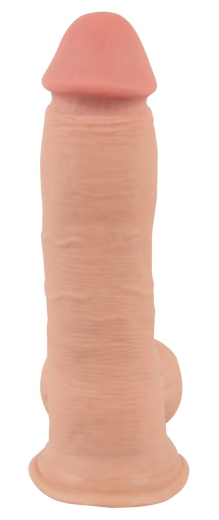 Dildo Sliding Skin 7.5-Inch skin-colored TPE bendable Penis-Dildo w. Balls & strong Suction-Base by NATURE SKIN buy
