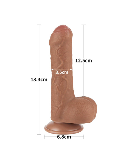 Dildo Sliding Skin 7-Inch UC m. abschraubbarem Saugnapf braun
