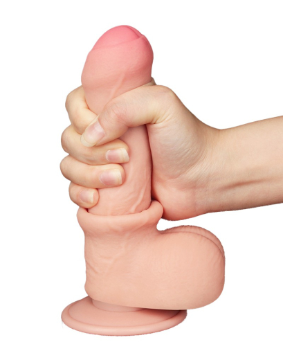 Dildo Sliding Skin 7-Inch UC m. abschraubbarem Saugnapf braun