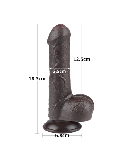 Dildo Sliding Skin 7-Inch UC m. abschraubbarem Saugnapf schwarz