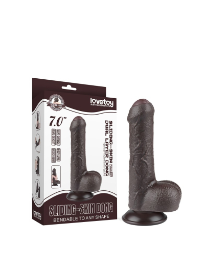 Dildo Sliding Skin 7-Inch UC m. abschraubbarem Saugnapf schwarz