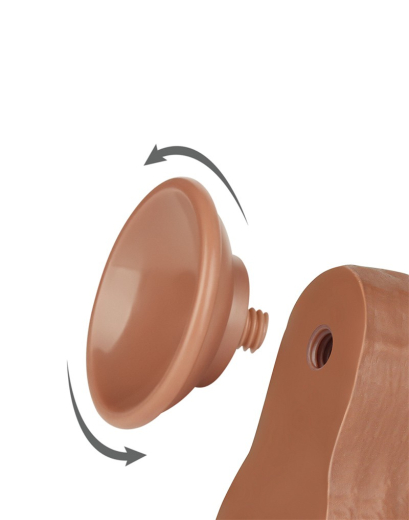 Dildo Sliding Skin 8.5-Inch m. abschraubbarem Saugnapf braun