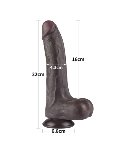 Dildo Sliding Skin 8.5-Inch m. abschraubbarem Saugnapf schwarz