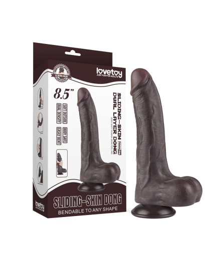 Dildo Sliding Skin 8.5-Inch m. abschraubbarem Saugnapf schwarz
