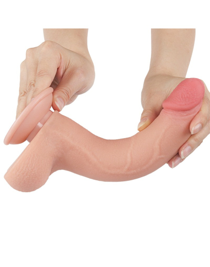 Dildo Sliding Skin 8.5-Inch slim m. abschraubbarem Saugnapf