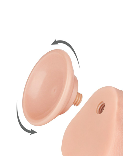 Godemiché Sliding Skin 8.5-Inch slim avec ventouse dévissable noir