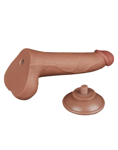 Dildo Sliding Skin 8.5-Inch slim m. abschraubbarem Saugnapf braun