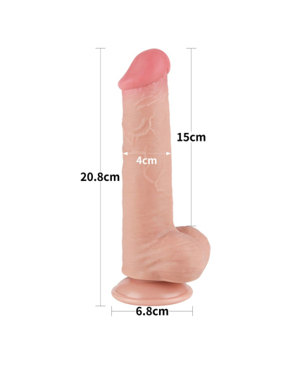 Dildo Sliding Skin 8-Inch w. screwed Suction Base