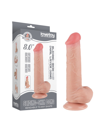 Dildo Sliding Skin 8-Inch w. screwed Suction Base