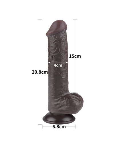 Dildo Sliding Skin 8-Inch w. screwed Suction Base black