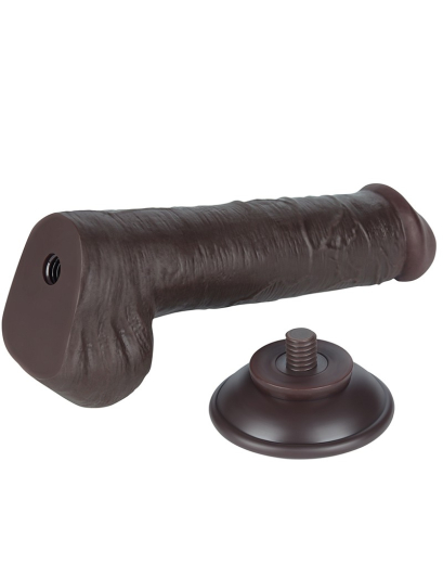 Dildo Sliding Skin 8-Inch m. abschraubbarem Saugnapf braun