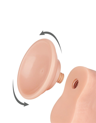 Dildo Sliding Skin 8-Inch slim w. screwed Suction Base