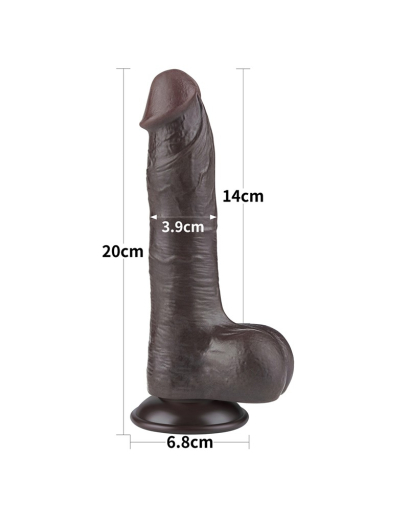 Dildo Sliding Skin 8-Inch slim w. screwed Suction Base black