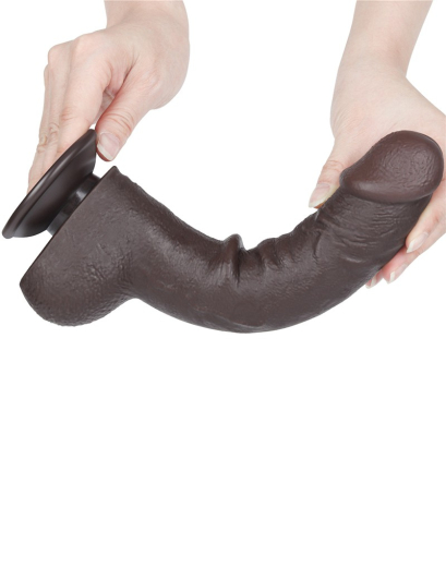 Dildo Sliding Skin 9.5-Inch m. abschraubbarem Saugnapf schwarz