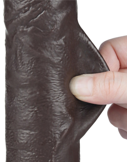 Dildo Sliding Skin 9.5-Inch m. abschraubbarem Saugnapf schwarz