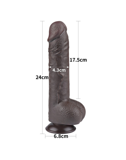 Dildo Sliding Skin 9.5-Inch m. abschraubbarem Saugnapf schwarz