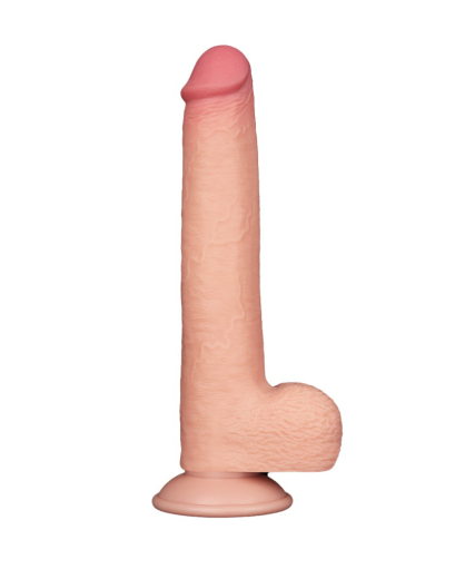Dildo Sliding Skin 9-Inch m. abschraubbarem Saugnapf schwarz